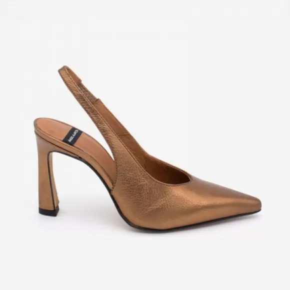 Flash Sale Ángel Alarcón Aina - Metallic Leather Sling-Back Pointed Toe Stiletto