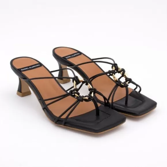 Fashion Ángel Alarcón Alexia - Leather Strappy Sandals With Padded Insole