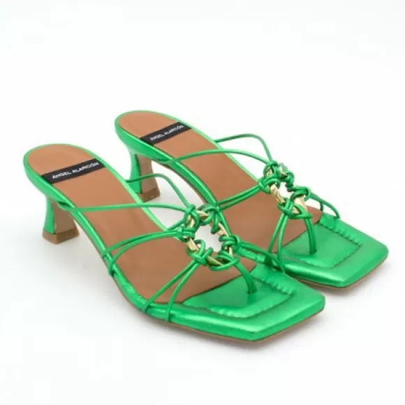 Best Ángel Alarcón Alexia - Metallized Leather Strappy Sandals With Padded Insole