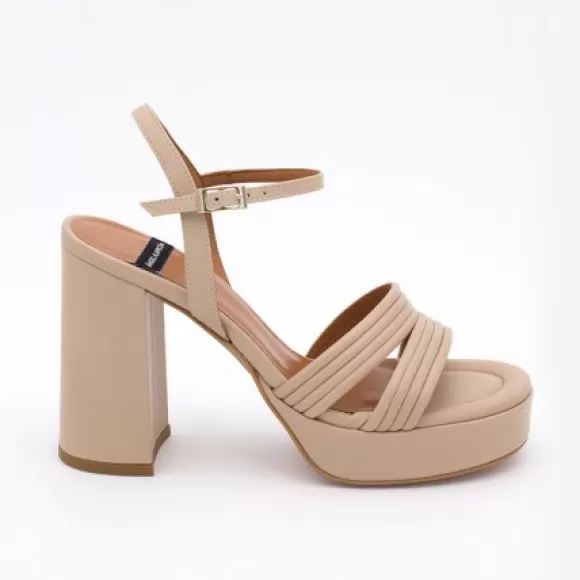 Sale Ángel Alarcón Amber - Strap Leather Sandals With Block High Heel & Platform