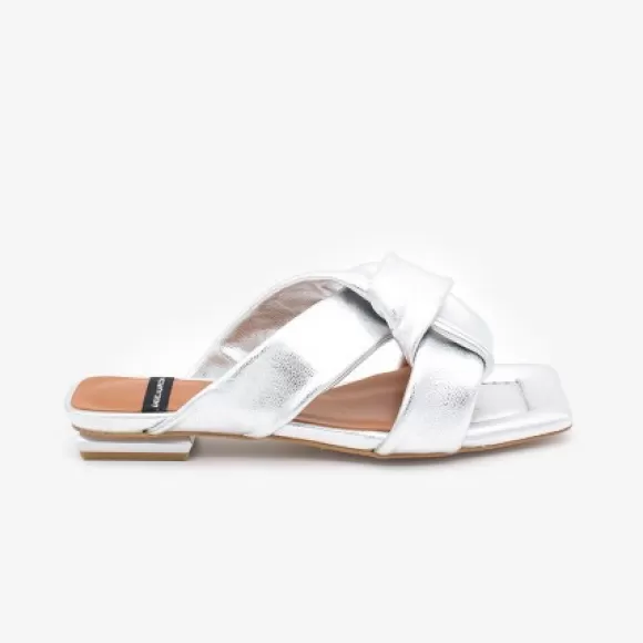 Cheap Ángel Alarcón Amos - Padded Metallized Leather Flat Sandals