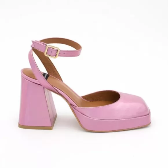 Sale Ángel Alarcón Badda - Iridiscence Ankle Strap Shoes With Block Heel And Platform