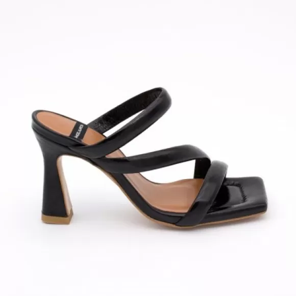 Sale Ángel Alarcón Cameron - Shiny Leather Padded Straps Sandals With High Heel