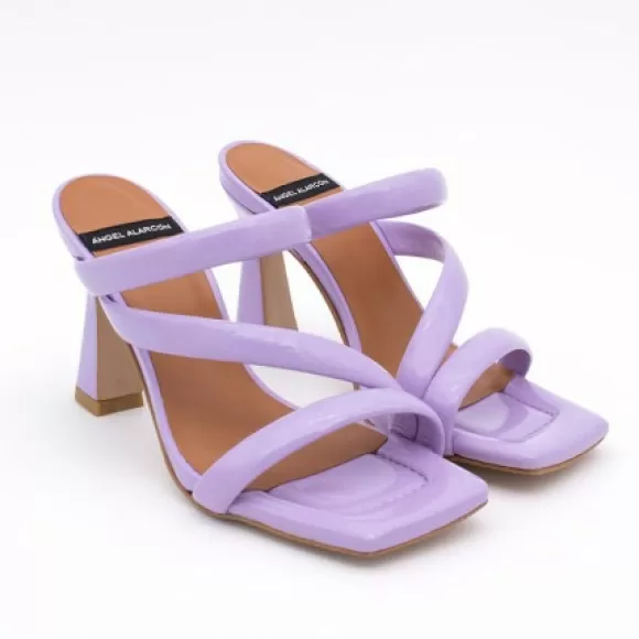 Best Ángel Alarcón Cameron - Shiny Leather Padded Straps Sandals With High Heel