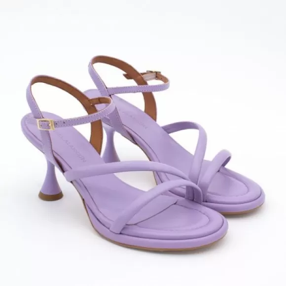 Discount Ángel Alarcón Cathy - Leather Padded Sandals With Conical Heel