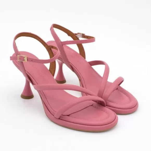 Hot Ángel Alarcón Cathy - Leather Padded Sandals With Conical Heel