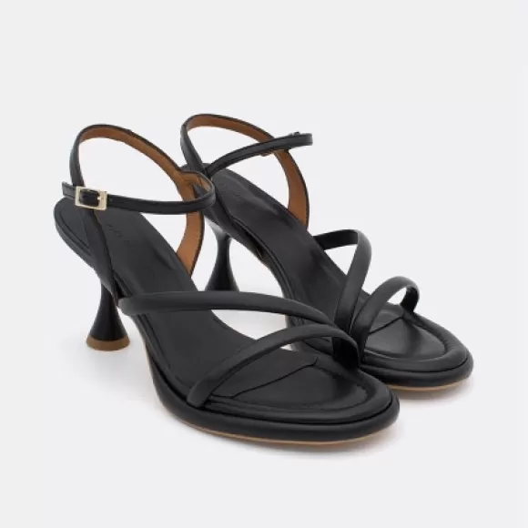 Sale Ángel Alarcón Cathy - Leather Padded Sandals With Conical Heel