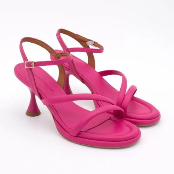 New Ángel Alarcón Cathy - Leather Padded Sandals With Conical Heel