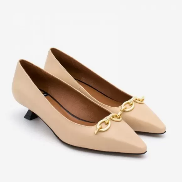 Fashion Ángel Alarcón Darcy - Leather Pointed Toe Pump With Low Heel