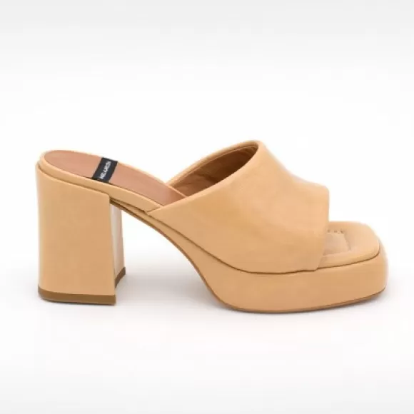 Best Sale Ángel Alarcón Gabrielle - Leather Block High Heel & Platform Mule