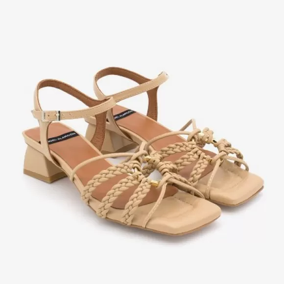 Cheap Ángel Alarcón Gela - Braided Vegan Leather Sandal With Low Heel.