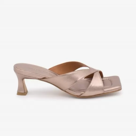 Online Ángel Alarcón Inea - Metallized Leather Sandals With Low Heel