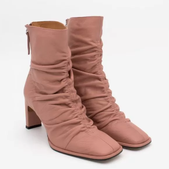 Sale Ángel Alarcón Janet - Wrinkled Leather Heeled Ankle Boots