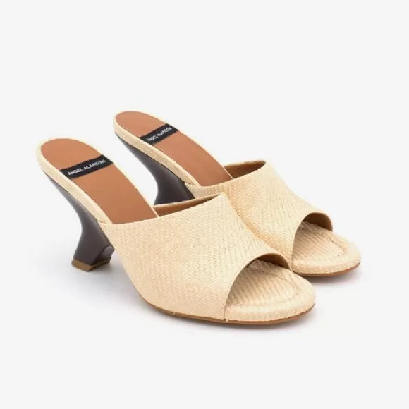 Store Ángel Alarcón Kady - Raffia Mule With A Design Heel