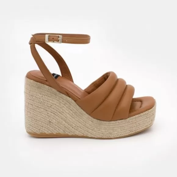 Store Ángel Alarcón Keaton- Foamed Wedge Leather Ankle Strap Sandals