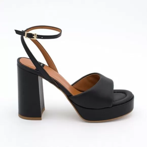 Store Ángel Alarcón Kelis - Leather Padded Ankle Strap Sandals With Block Heel & Platform