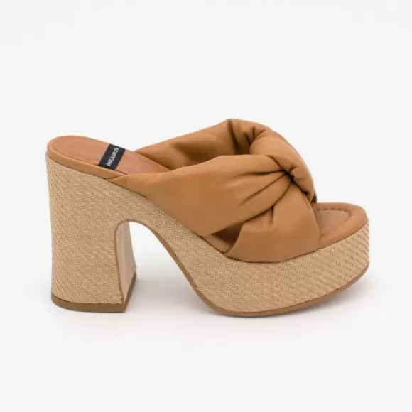 Cheap Ángel Alarcón Kimm - Leather Padded Mule Sandals With A Raffia Block Heel And Platform