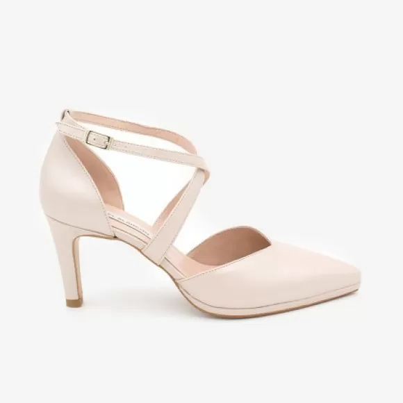 Hot Ángel Alarcón Liliam - Comfortable, Medium Heel And Low Platform Pearl Leather Pump