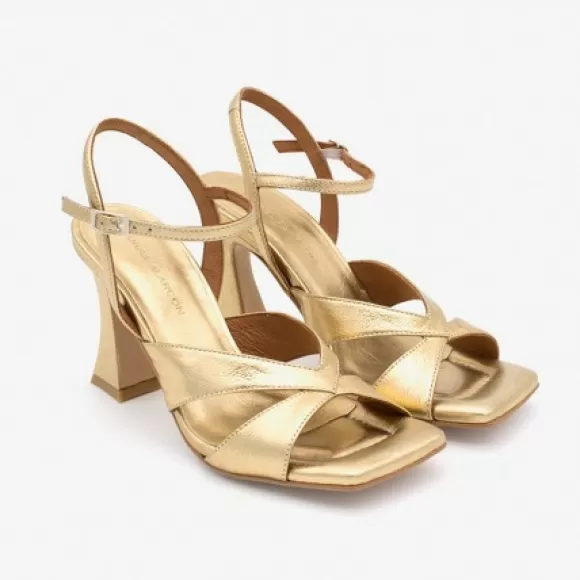 Clearance Ángel Alarcón Magda - Metallized Leather Ankle Strap Sandal