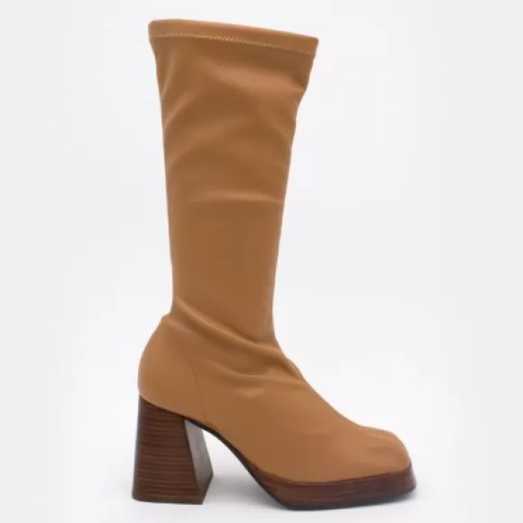 Fashion Ángel Alarcón Managua - Elastic Sock-Type Boots With High Geometric Heels