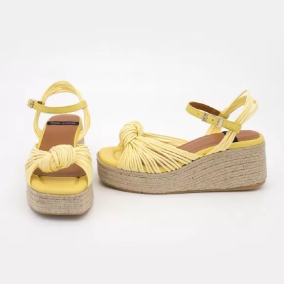 Sale Ángel Alarcón Martha - Foamed Wedge Leather Sandals