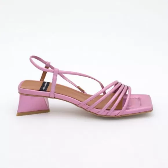 New Ángel Alarcón Mazzy - Iridescence Strappy Sandal With Triangular Heel Design.