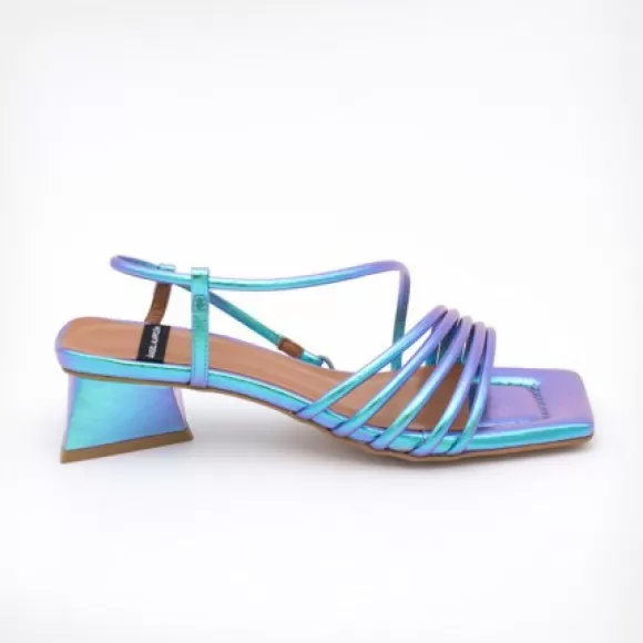 Flash Sale Ángel Alarcón Mazzy - Iridescence Strappy Sandal With Triangular Heel Design.