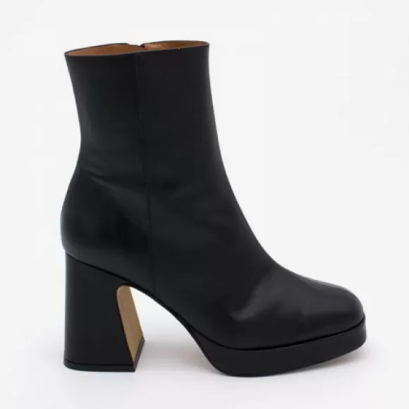 Store Ángel Alarcón Olwen - Leather Booties With Block Heel And Platform