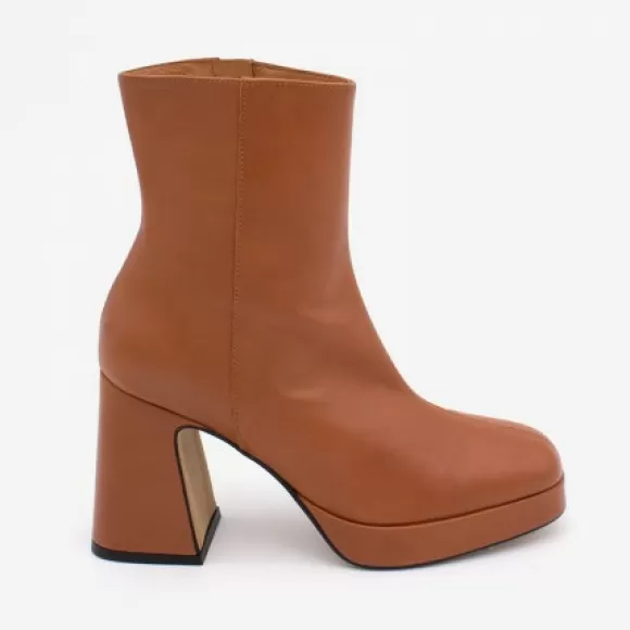 Best Sale Ángel Alarcón Olwen - Leather Booties With Block Heel And Platform