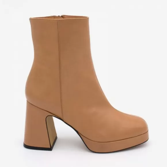 Best Sale Ángel Alarcón Olwen - Leather Booties With Block Heel And Platform