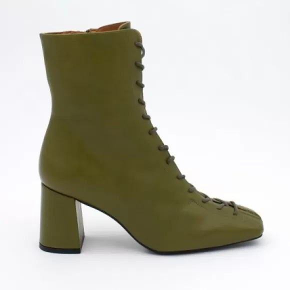 Outlet Ángel Alarcón Pacuare - Ankle Boots With Laces And Zipper, Wide Heels