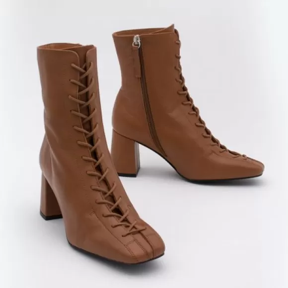 Discount Ángel Alarcón Pacuare - Ankle Boots With Laces And Zipper, Wide Heels