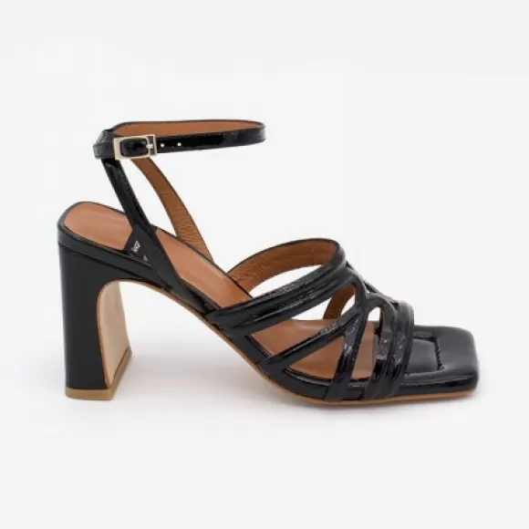 Cheap Ángel Alarcón Panne - Patent Leather Ankle Strap Heeled Sandals