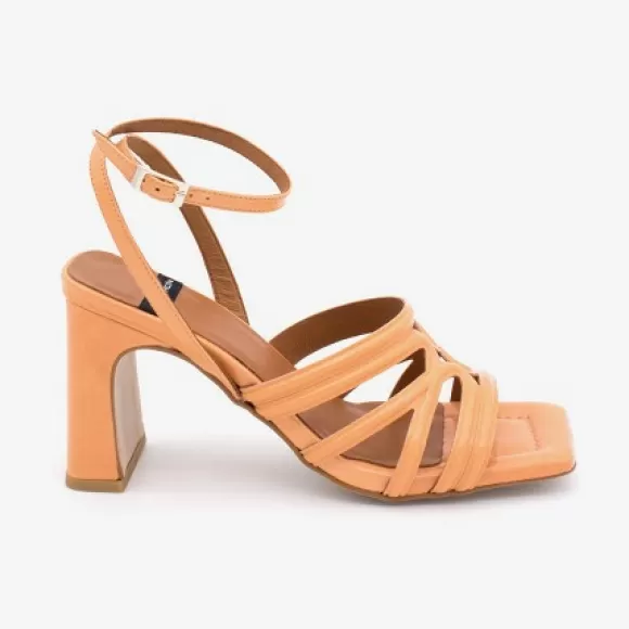 Best Sale Ángel Alarcón Panne - Shiny Leather Ankle Strap Heeled Sandals