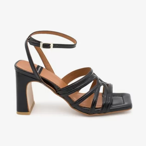 Hot Ángel Alarcón Panne - Shiny Leather Ankle Strap Heeled Sandals