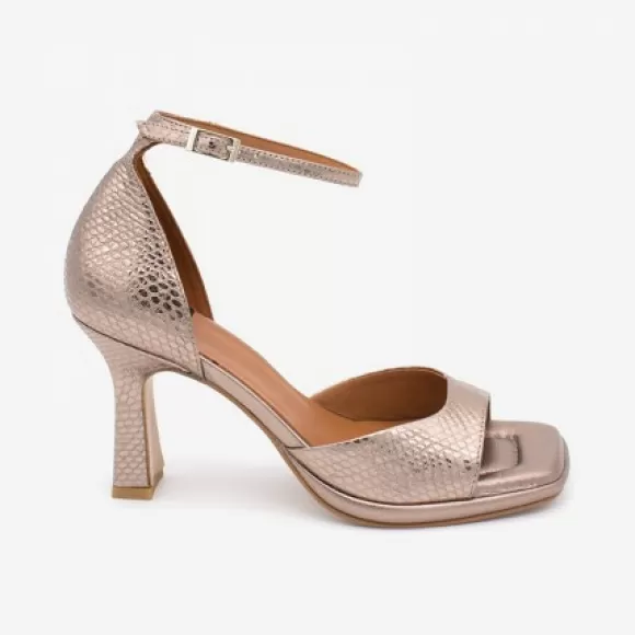 Cheap Ángel Alarcón Perlet - Metallized Print Snake Leather Ankle Strap Sandals