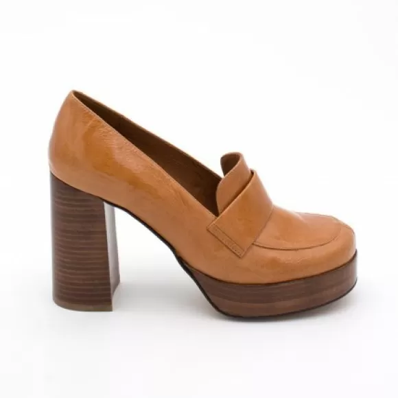 Fashion Ángel Alarcón Petra - Women's Moccasins With Wood Block High Heel And Platform