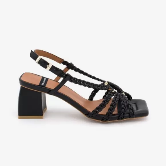 Cheap Ángel Alarcón Rasira - Braided Vegan Leather Ankle Strap Sandal With Block Heel