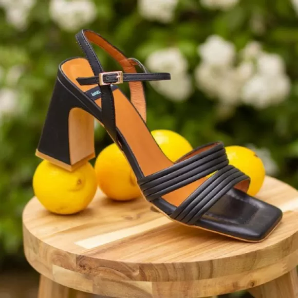 Hot Ángel Alarcón Robyn - Leather Strap Sandals With High Heels