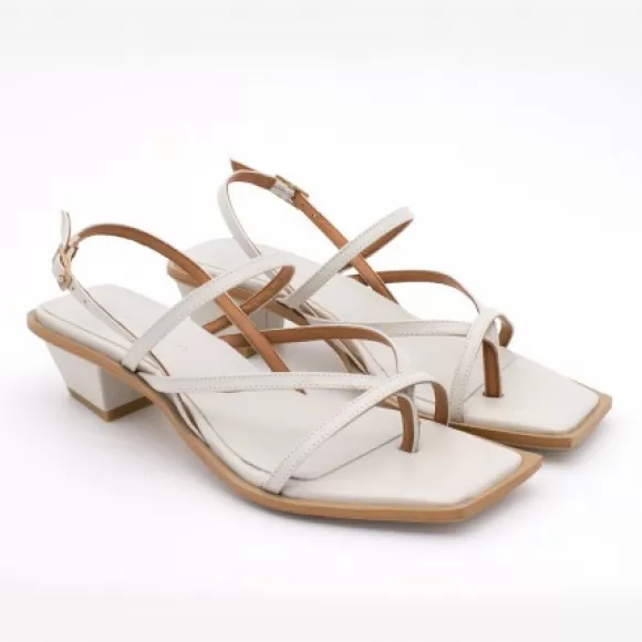 Flash Sale Ángel Alarcón Rowland - Leather Sandals With Geometric Heel