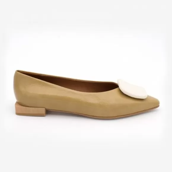 Cheap Ángel Alarcón Thelma - Shinny Leather Flats With Raffia Ornament