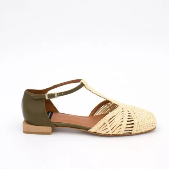 Discount Ángel Alarcón Tianica - Flat T-Strap Sandal In Natural Leather