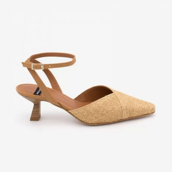 Cheap Ángel Alarcón Wimar - Leather And Raffia Pointed-Toe Ankle Strap Pump