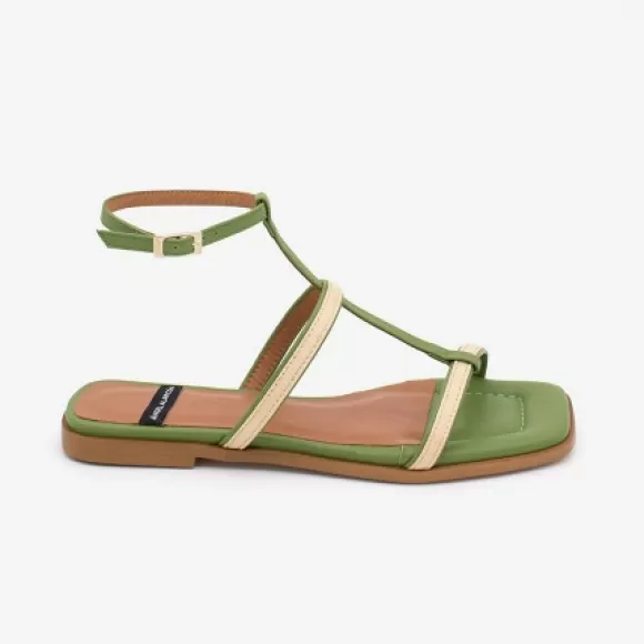 New Ángel Alarcón Yael - Leather Strappy Flat Sandal