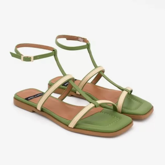 New Ángel Alarcón Yael - Leather Strappy Flat Sandal