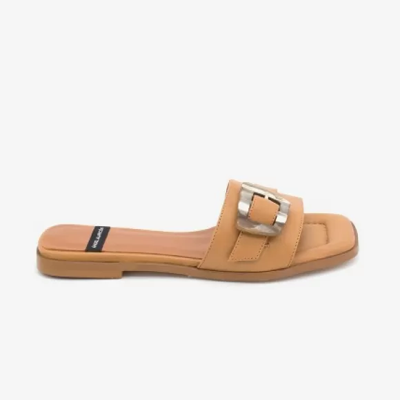 Flash Sale Ángel Alarcón Yasal - Flat Leather Sandal With Tortoiseshell Buckle